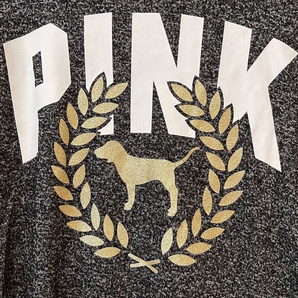 PINK‎ Full Zip Sweatershirt. Hoodie. Size Small Black/White - Picture 5 of 8